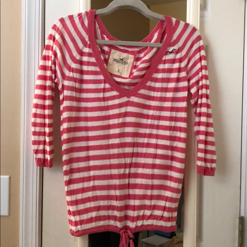 Hollister pink striped top